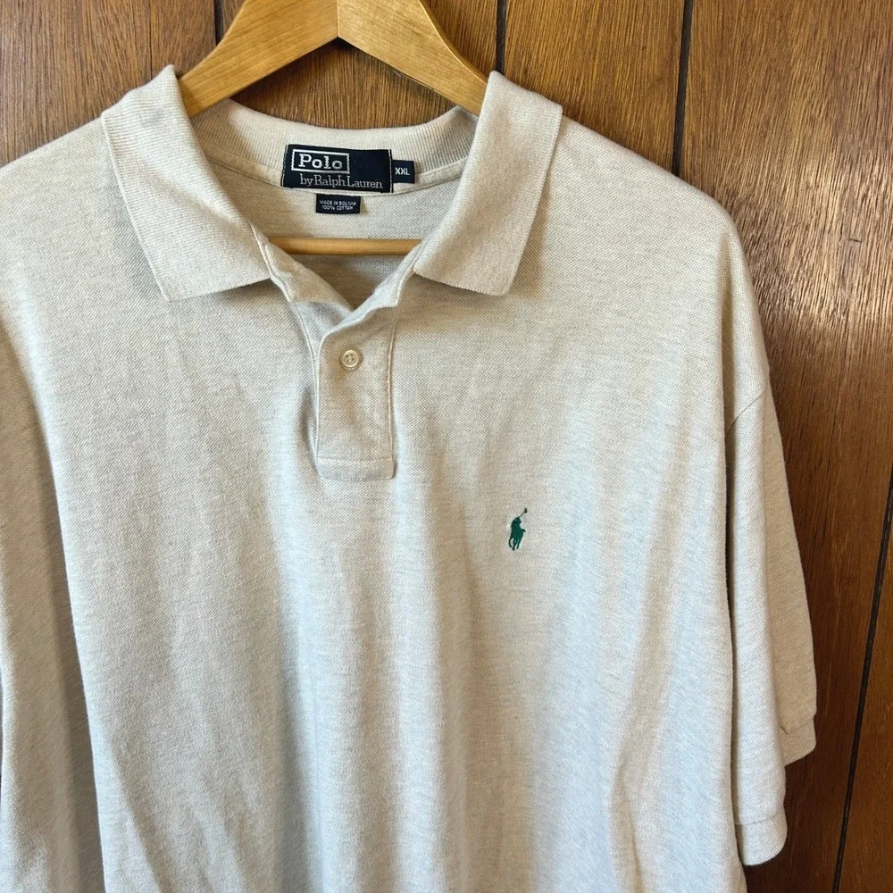 Polo Ralph Lauren Men's XXL Beige‎ Heather Short Sleeve Classic Fit Polo Shirt